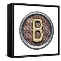 Metal Button Alphabet Letter-donatas1205-Framed Stretched Canvas