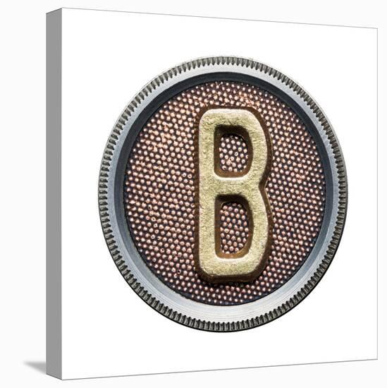 Metal Button Alphabet Letter-donatas1205-Stretched Canvas