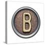 Metal Button Alphabet Letter-donatas1205-Stretched Canvas