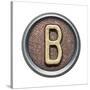 Metal Button Alphabet Letter-donatas1205-Stretched Canvas