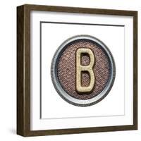 Metal Button Alphabet Letter-donatas1205-Framed Art Print