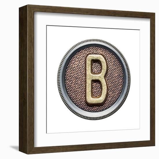 Metal Button Alphabet Letter-donatas1205-Framed Art Print