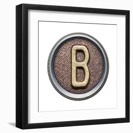 Metal Button Alphabet Letter-donatas1205-Framed Art Print