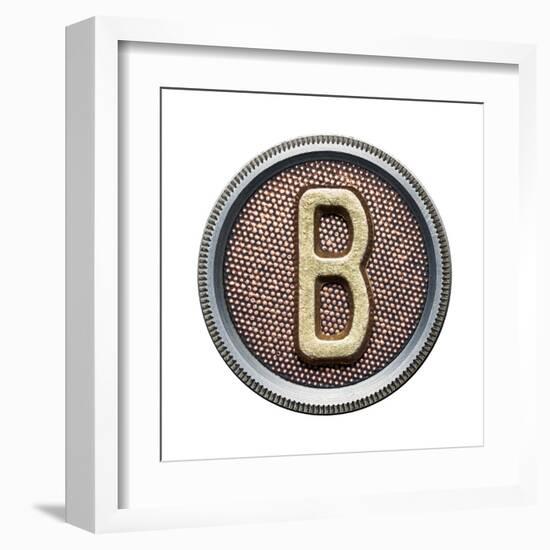 Metal Button Alphabet Letter-donatas1205-Framed Art Print