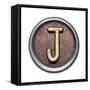 Metal Button Alphabet Letter-donatas1205-Framed Stretched Canvas