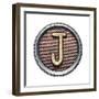 Metal Button Alphabet Letter-donatas1205-Framed Premium Giclee Print