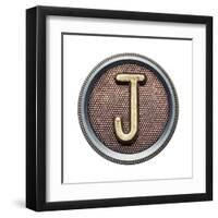 Metal Button Alphabet Letter-donatas1205-Framed Art Print