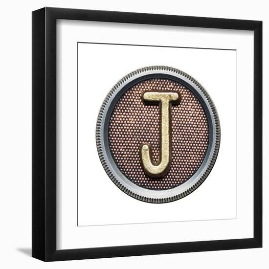 Metal Button Alphabet Letter-donatas1205-Framed Art Print