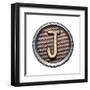 Metal Button Alphabet Letter-donatas1205-Framed Art Print