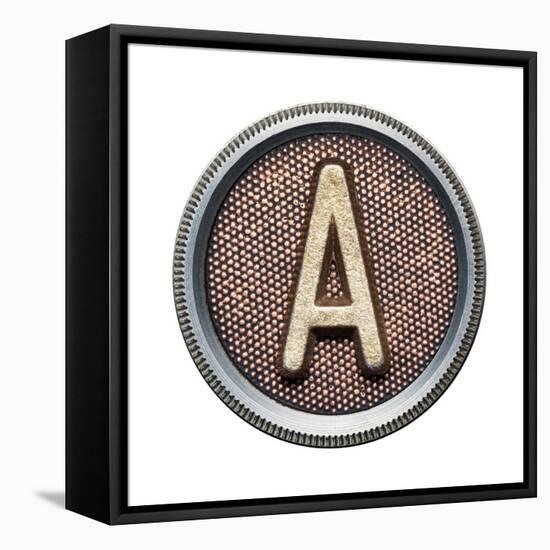 Metal Button Alphabet Letter-donatas1205-Framed Stretched Canvas