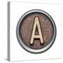 Metal Button Alphabet Letter-donatas1205-Stretched Canvas