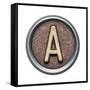 Metal Button Alphabet Letter-donatas1205-Framed Stretched Canvas