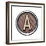 Metal Button Alphabet Letter-donatas1205-Framed Premium Giclee Print