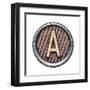 Metal Button Alphabet Letter-donatas1205-Framed Art Print