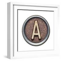 Metal Button Alphabet Letter-donatas1205-Framed Art Print