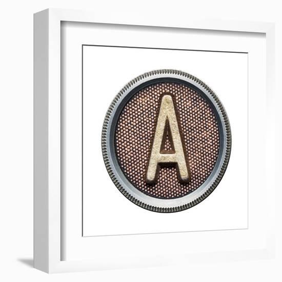 Metal Button Alphabet Letter-donatas1205-Framed Art Print