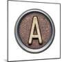 Metal Button Alphabet Letter-donatas1205-Mounted Art Print