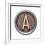 Metal Button Alphabet Letter-donatas1205-Framed Art Print