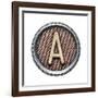 Metal Button Alphabet Letter-donatas1205-Framed Art Print