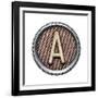 Metal Button Alphabet Letter-donatas1205-Framed Art Print