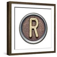 Metal Button Alphabet Letter-donatas1205-Framed Premium Giclee Print