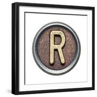 Metal Button Alphabet Letter-donatas1205-Framed Premium Giclee Print