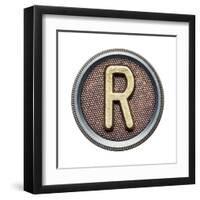 Metal Button Alphabet Letter-donatas1205-Framed Art Print