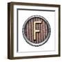 Metal Button Alphabet Letter-donatas1205-Framed Art Print