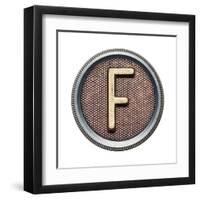 Metal Button Alphabet Letter-donatas1205-Framed Art Print