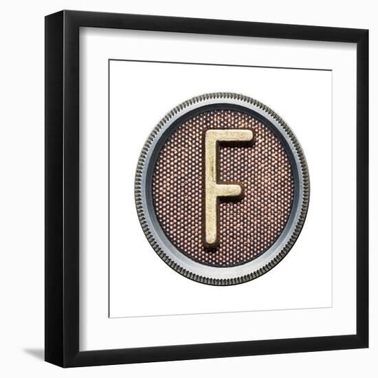 Metal Button Alphabet Letter-donatas1205-Framed Art Print