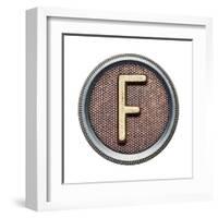 Metal Button Alphabet Letter-donatas1205-Framed Art Print