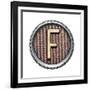 Metal Button Alphabet Letter-donatas1205-Framed Art Print