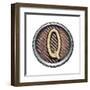 Metal Button Alphabet Letter-donatas1205-Framed Art Print