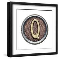 Metal Button Alphabet Letter-donatas1205-Framed Art Print