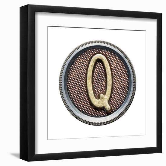 Metal Button Alphabet Letter-donatas1205-Framed Art Print