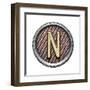 Metal Button Alphabet Letter-donatas1205-Framed Art Print