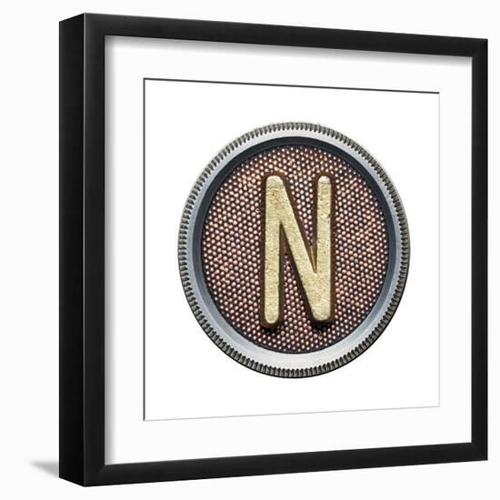 Metal Button Alphabet Letter-donatas1205-Framed Art Print