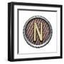 Metal Button Alphabet Letter-donatas1205-Framed Art Print