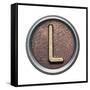 Metal Button Alphabet Letter-donatas1205-Framed Stretched Canvas