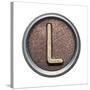 Metal Button Alphabet Letter-donatas1205-Stretched Canvas