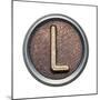 Metal Button Alphabet Letter-donatas1205-Mounted Premium Giclee Print