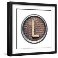 Metal Button Alphabet Letter-donatas1205-Framed Art Print