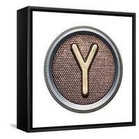 Metal Button Alphabet Letter-donatas1205-Framed Stretched Canvas