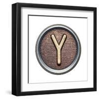 Metal Button Alphabet Letter-donatas1205-Framed Art Print