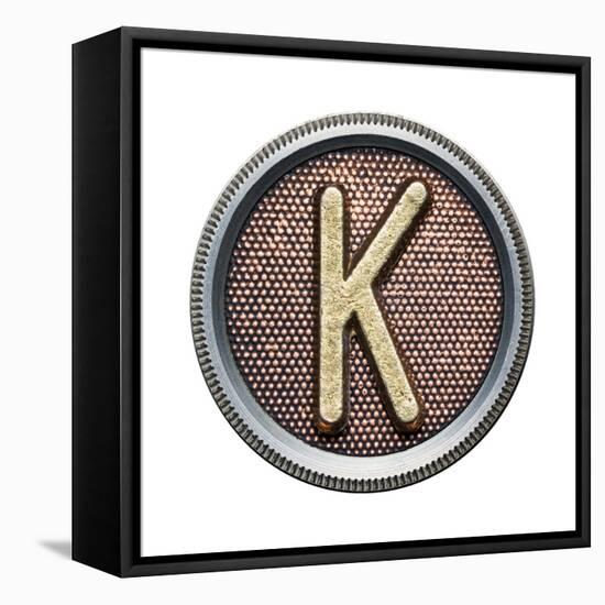 Metal Button Alphabet Letter-donatas1205-Framed Stretched Canvas