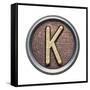 Metal Button Alphabet Letter-donatas1205-Framed Stretched Canvas