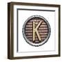 Metal Button Alphabet Letter-donatas1205-Framed Art Print