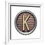 Metal Button Alphabet Letter-donatas1205-Framed Art Print