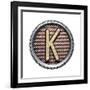 Metal Button Alphabet Letter-donatas1205-Framed Art Print