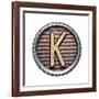 Metal Button Alphabet Letter-donatas1205-Framed Art Print